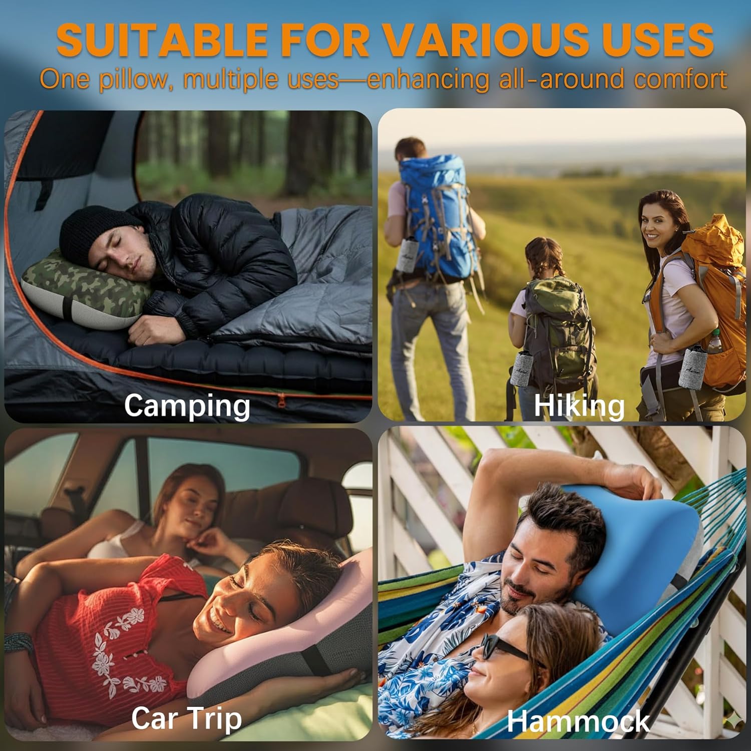 Inflatable Neck Pillow for Beach Travel Camping Picnic Small Ultralight Cruise Ship Essentials Summer Vacation Must Have Travel Accessories Trip Necessities Stuff Thing Need Gear Gift Supplies Gadget - Image 5