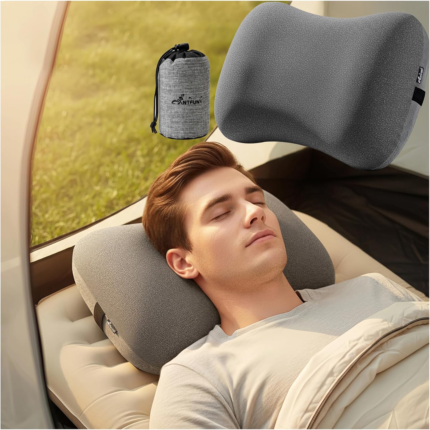 Inflatable Neck Pillow for Beach Travel Camping Picnic Small Ultralight Cruise Ship Essentials Summer Vacation Must Have Travel Accessories Trip Necessities Stuff Thing Need Gear Gift Supplies Gadget - Image 8